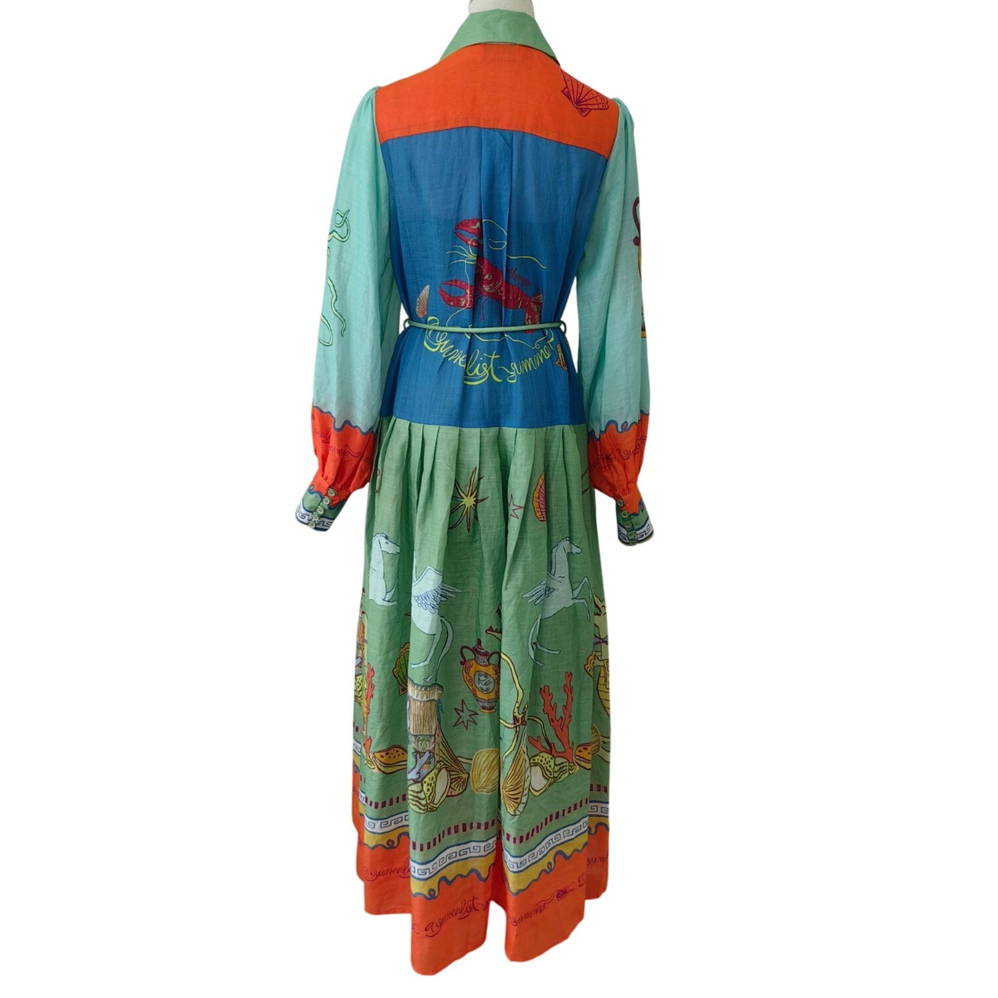 ALEMAIS surrealist summer ramie shirt dress - Dress
