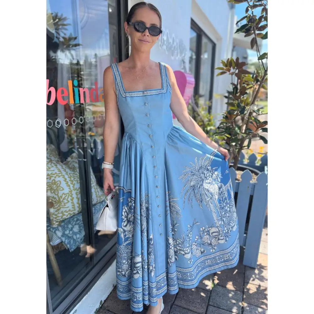 Alemais Blue Villa Romantica Midi Dress - Dress