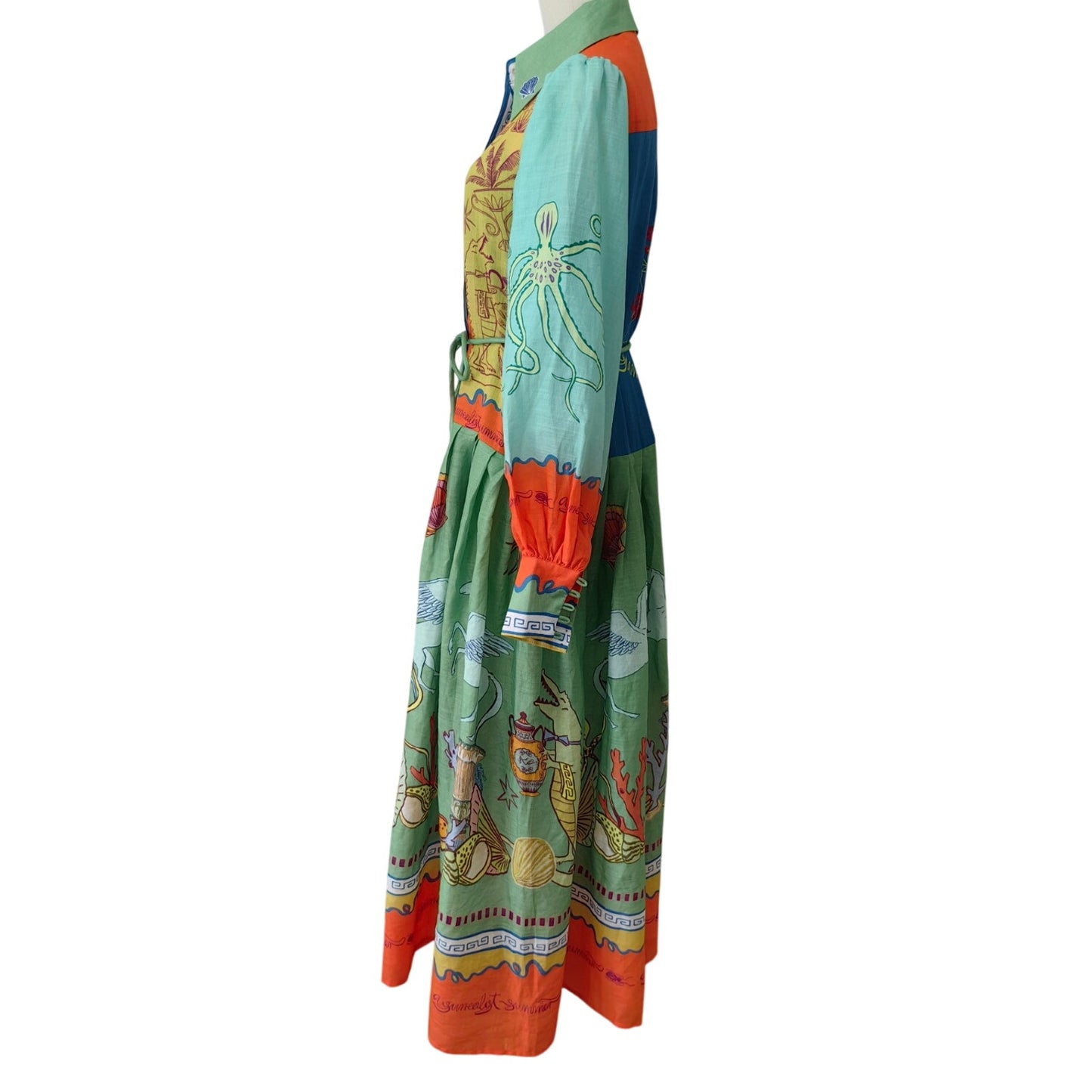 ALEMAIS surrealist summer ramie shirt dress - Dress