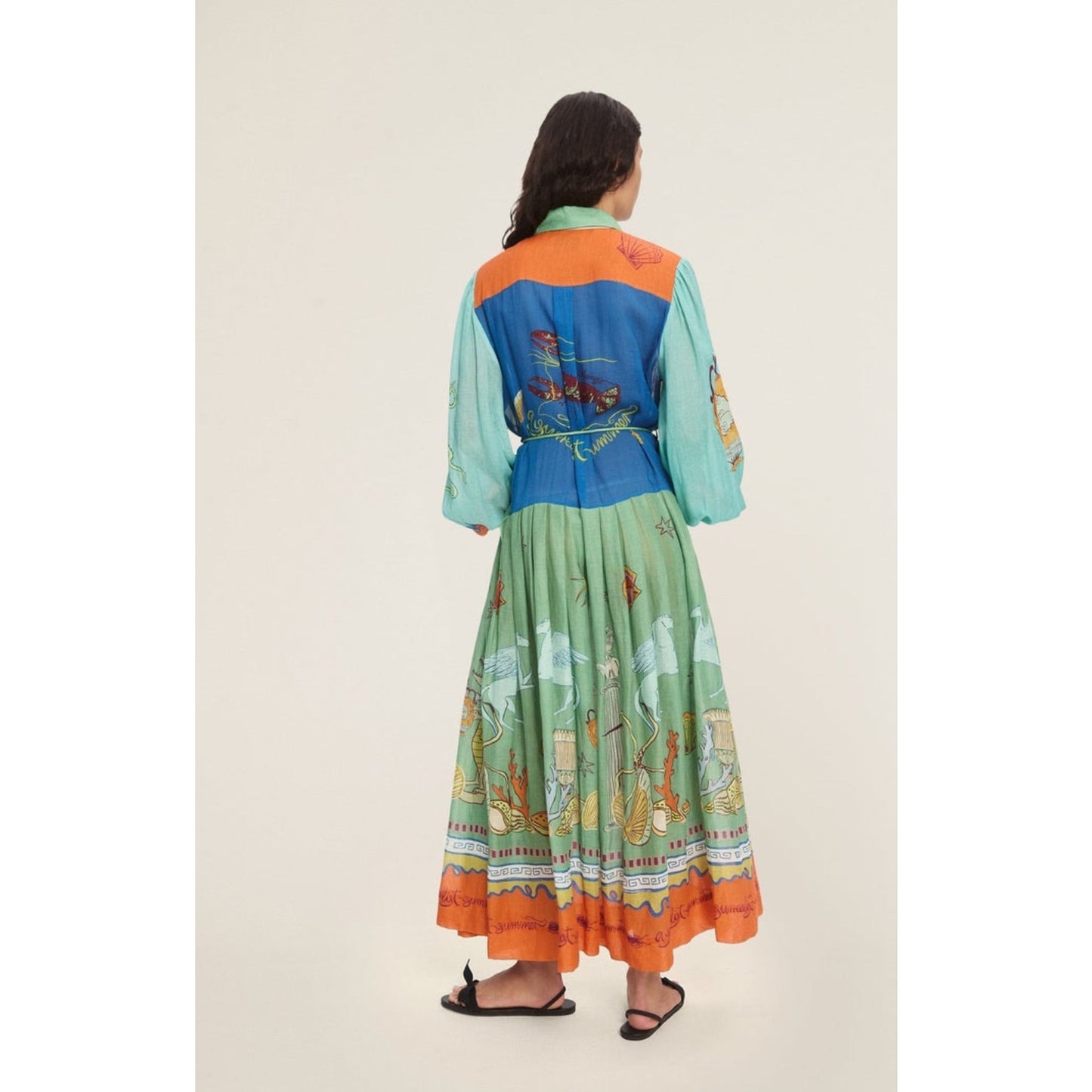 ALEMAIS surrealist summer ramie shirt dress - Dress