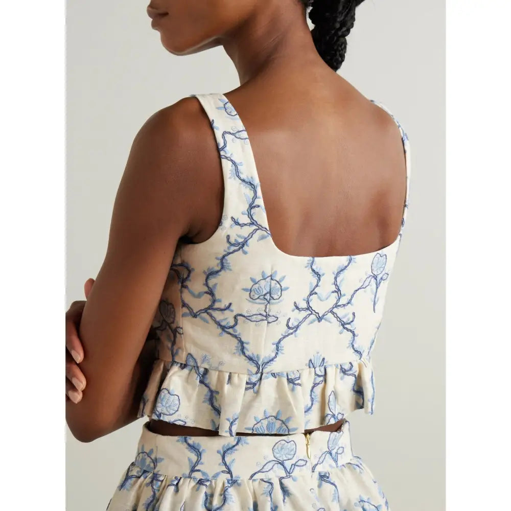 Agua by Agua Bendita Eslabón Floritura Printed Linen Set - Dress