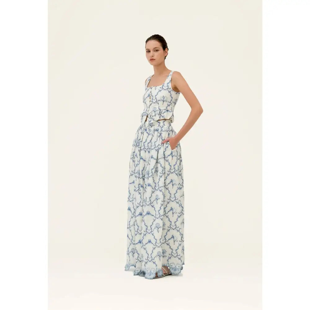 Agua by Agua Bendita Eslabón Floritura Printed Linen Set - Dress