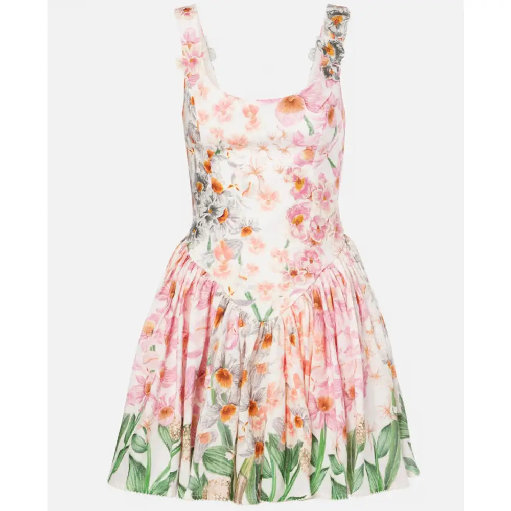 Agua by Agua Bendita Pluma Jardinera linen minidress - Dress