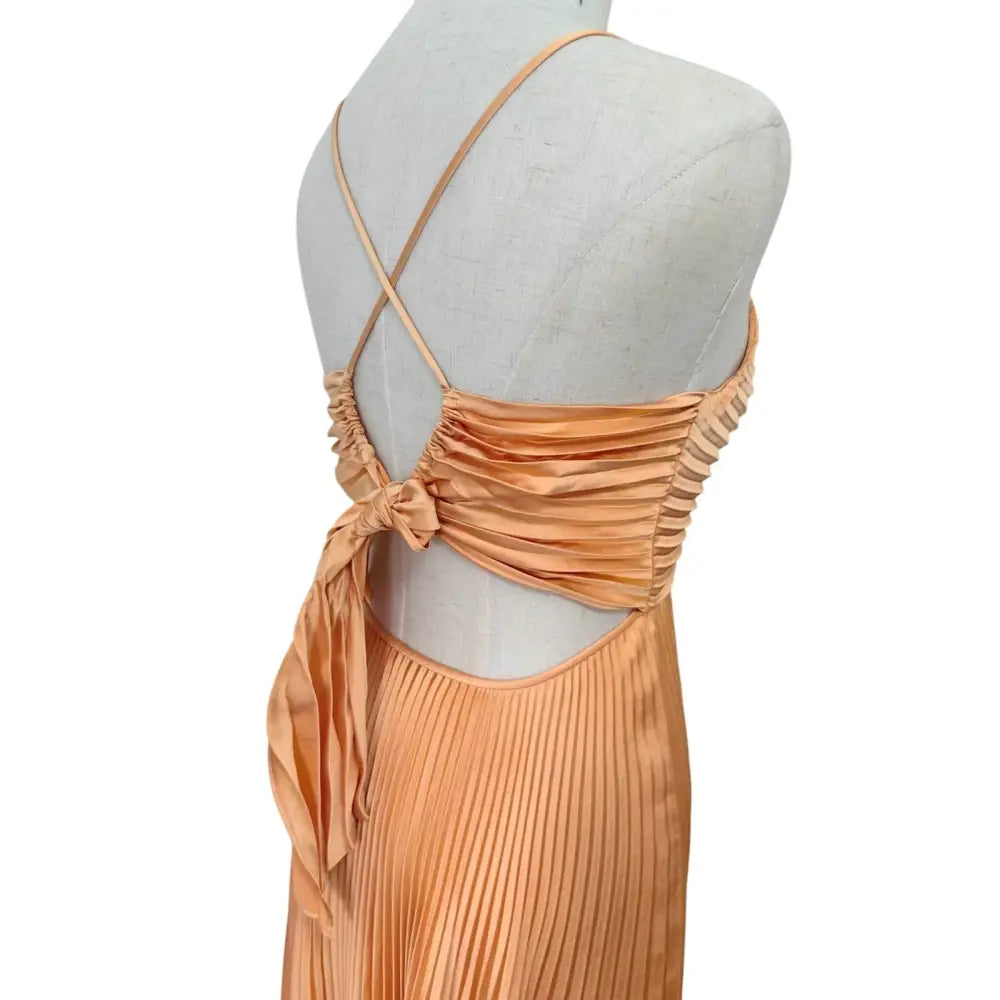 ALC Aries Pleated Maxi Dress in Mandarin Orange - Dress