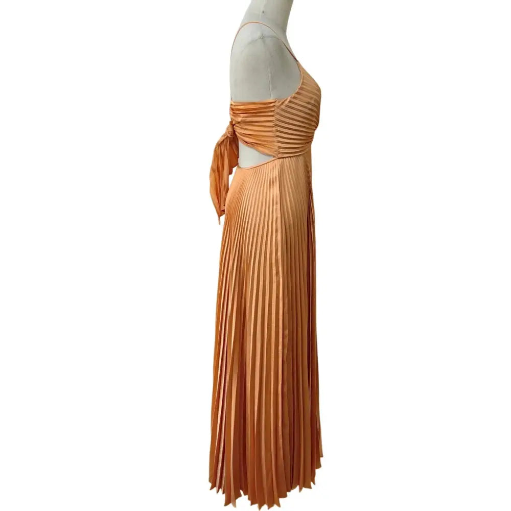 ALC Aries Pleated Maxi Dress in Mandarin Orange - Dress