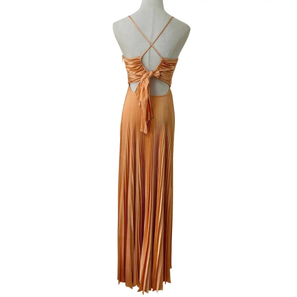 ALC Aries Pleated Maxi Dress in Mandarin Orange - Dress