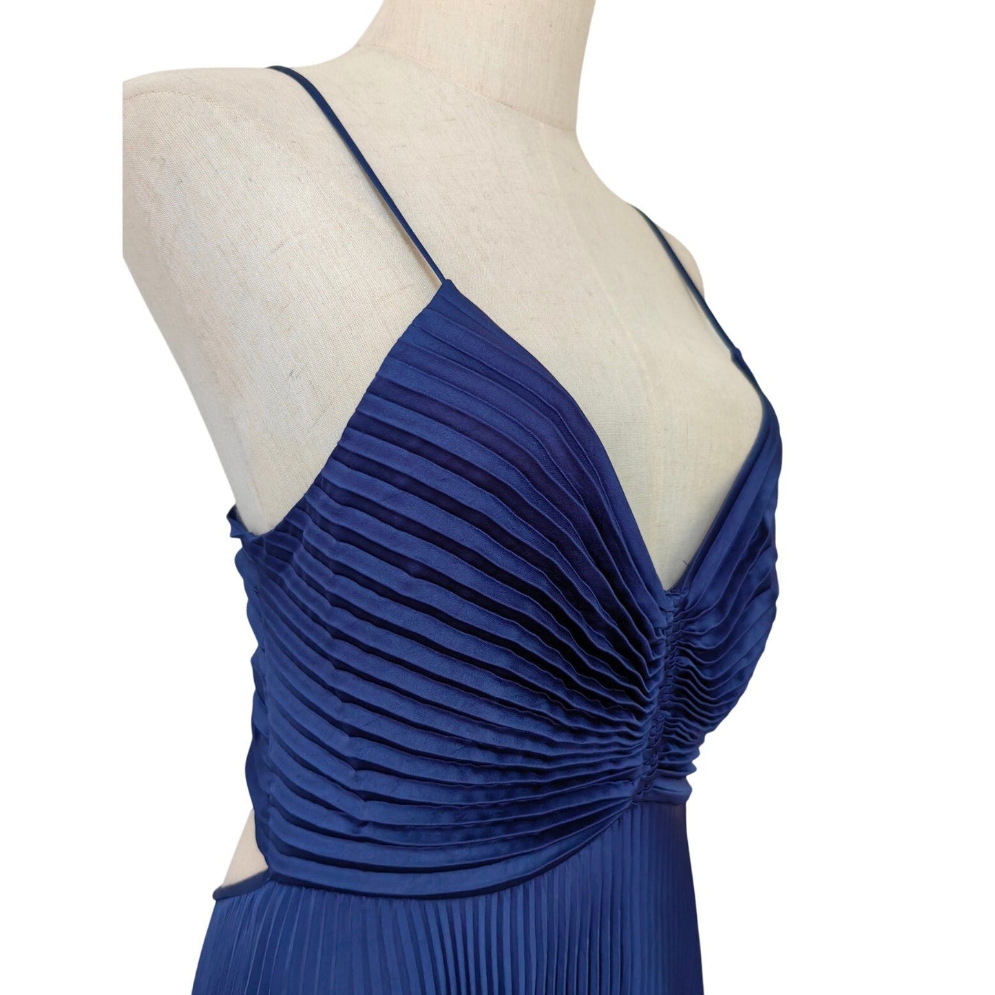 ALC Aries Satin Pleated Dress Navy Blue Riviera - Dress