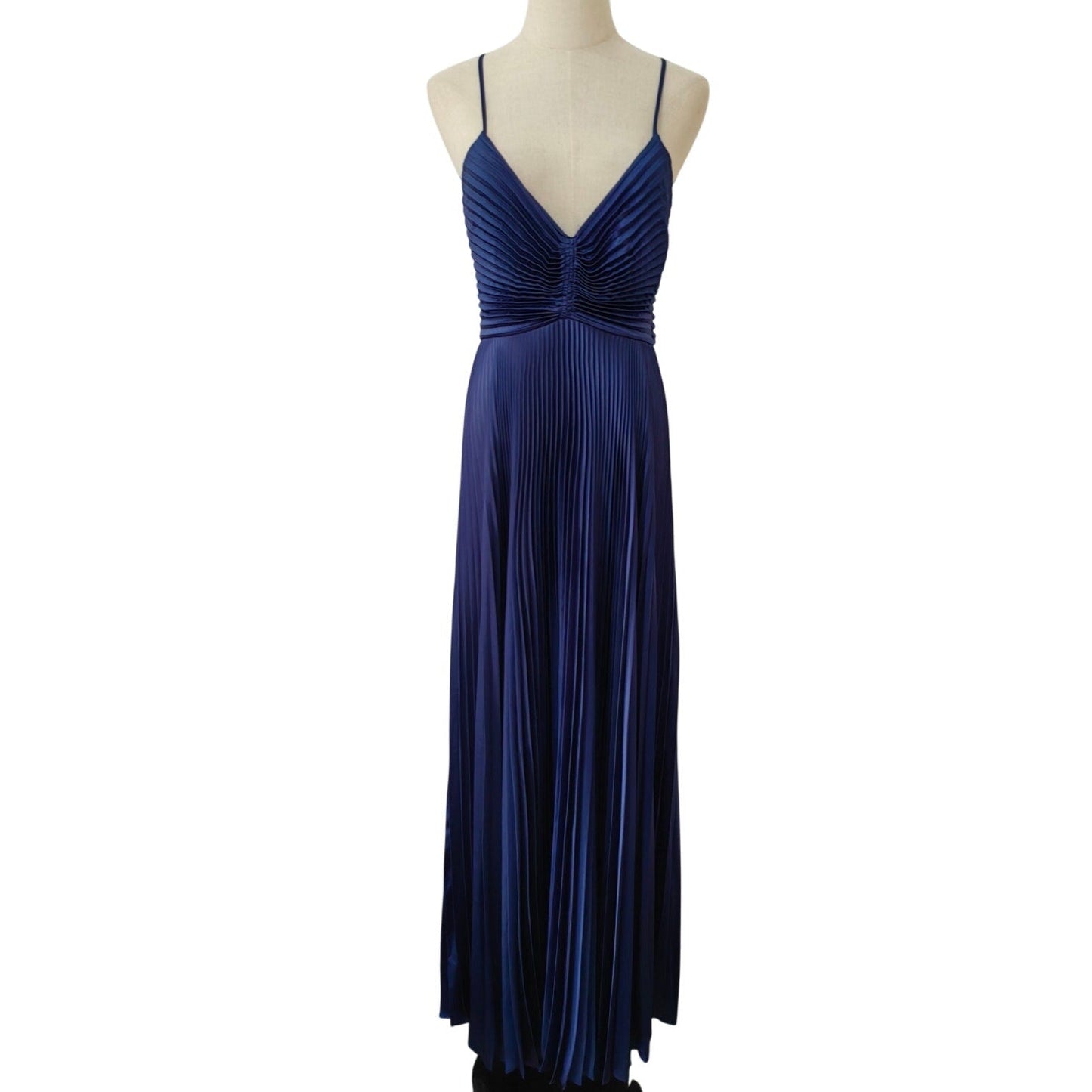 ALC Aries Satin Pleated Dress Navy Blue Riviera - Dress
