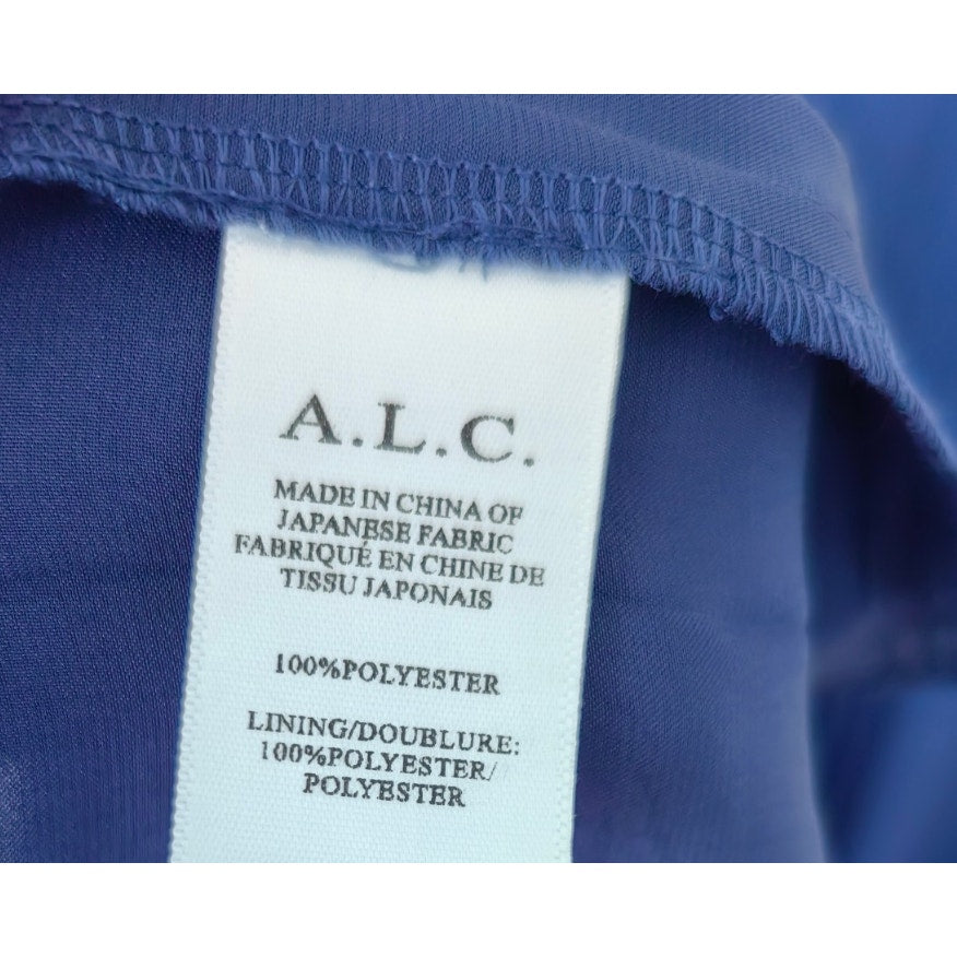 ALC Aries Satin Pleated Dress Navy Blue Riviera - Dress
