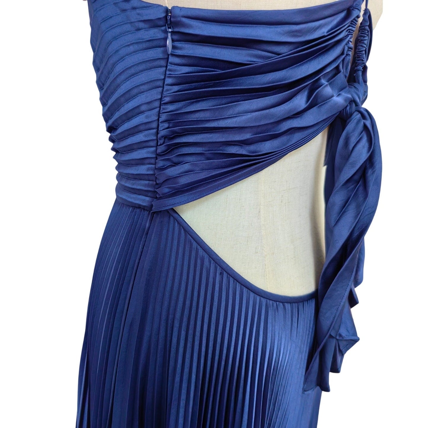 ALC Aries Satin Pleated Dress Navy Blue Riviera - Dress