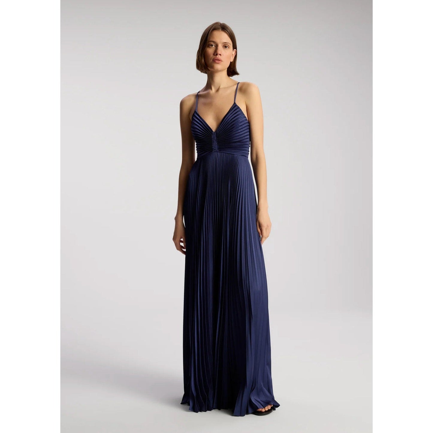 ALC Aries Satin Pleated Dress Navy Blue Riviera - Dress