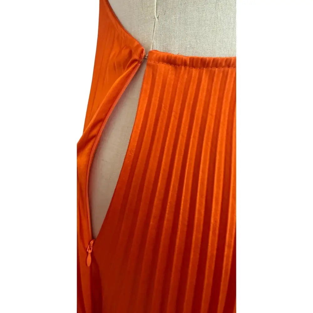 ALC Moira Satin Pleated Maxi Dress Persimmon
