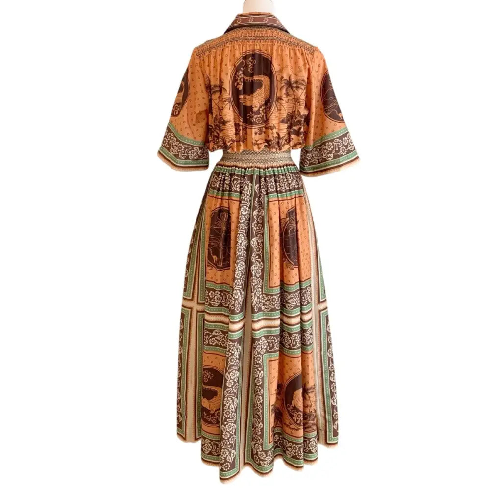 Alemais Alberta Smocked Maxi Shirtdress - Dress