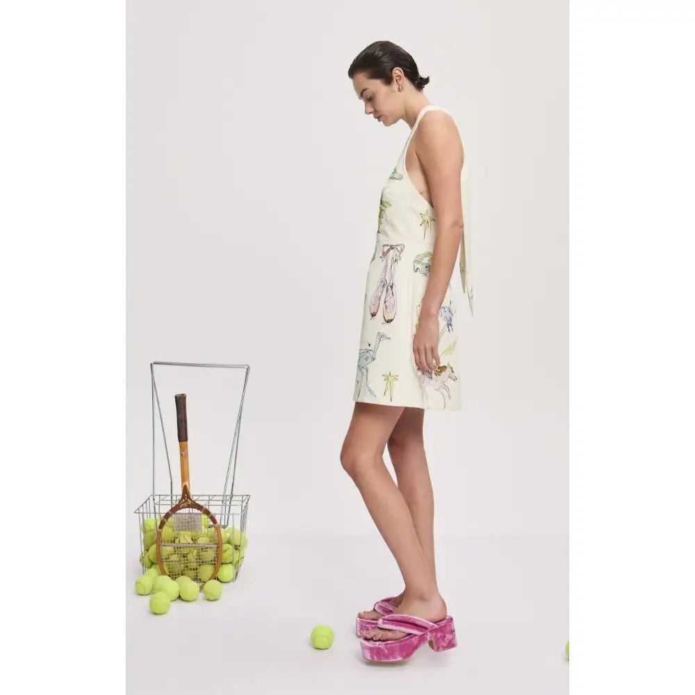 Alemais + Anouk Colantoni Court organic cotton-twill halterneck mini dress - Dress