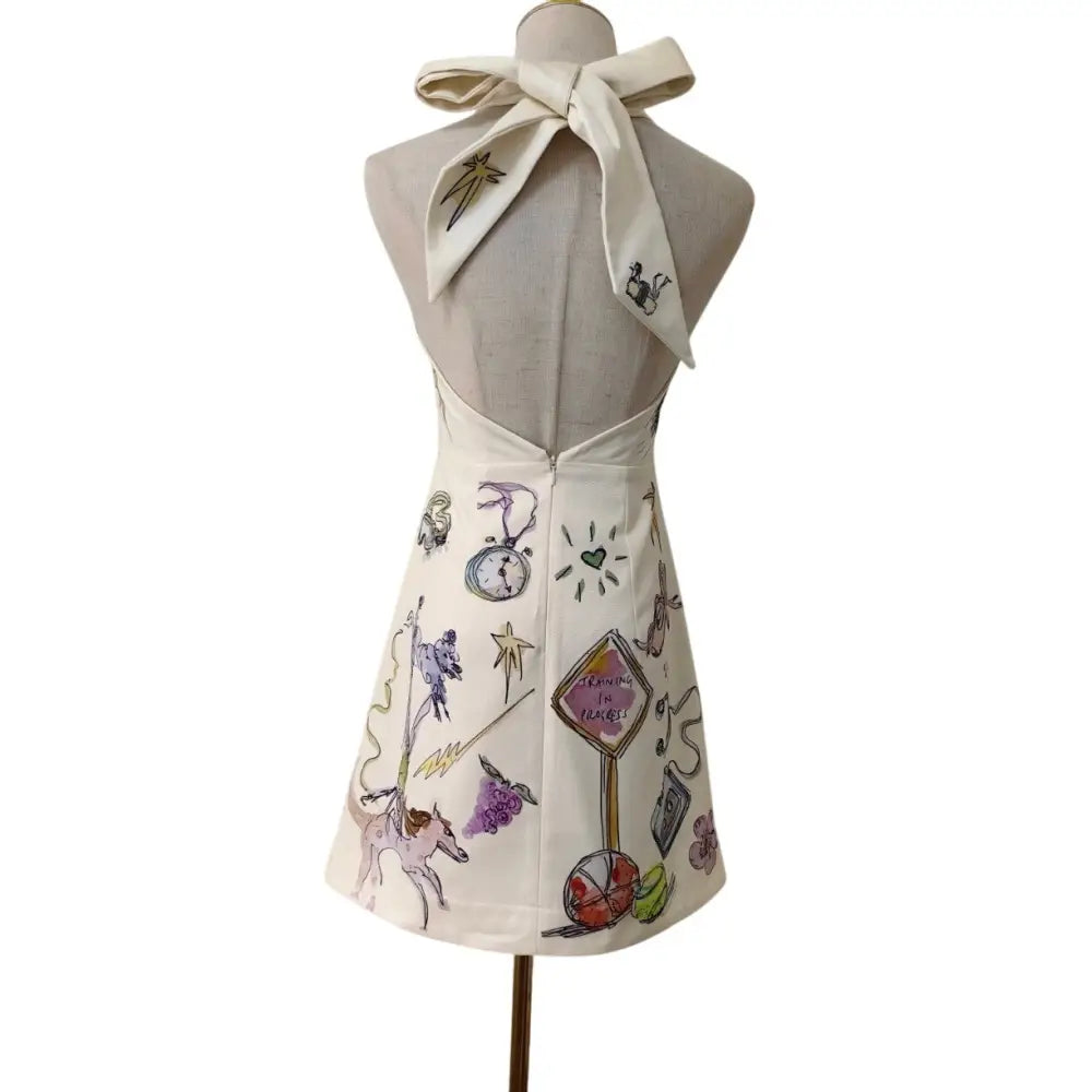Alemais + Anouk Colantoni Court organic cotton-twill halterneck mini dress - Dress