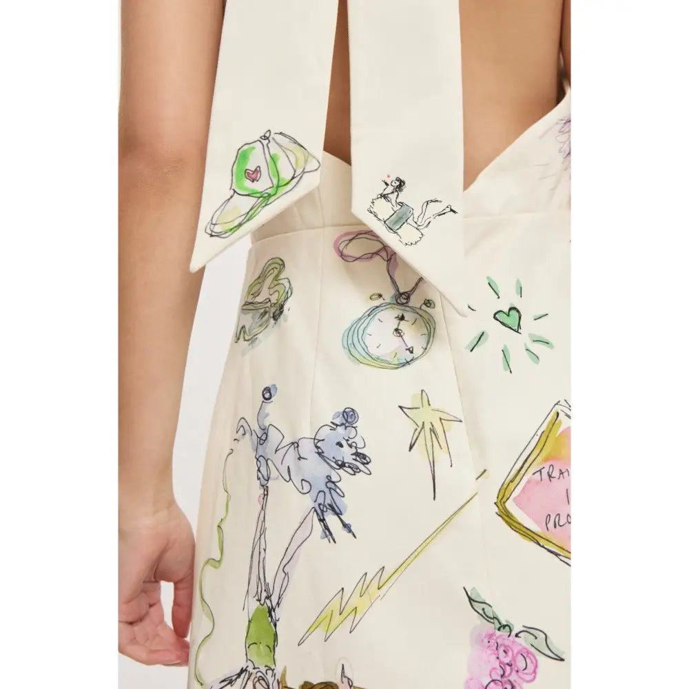 Alemais + Anouk Colantoni Court organic cotton-twill halterneck mini dress - Dress