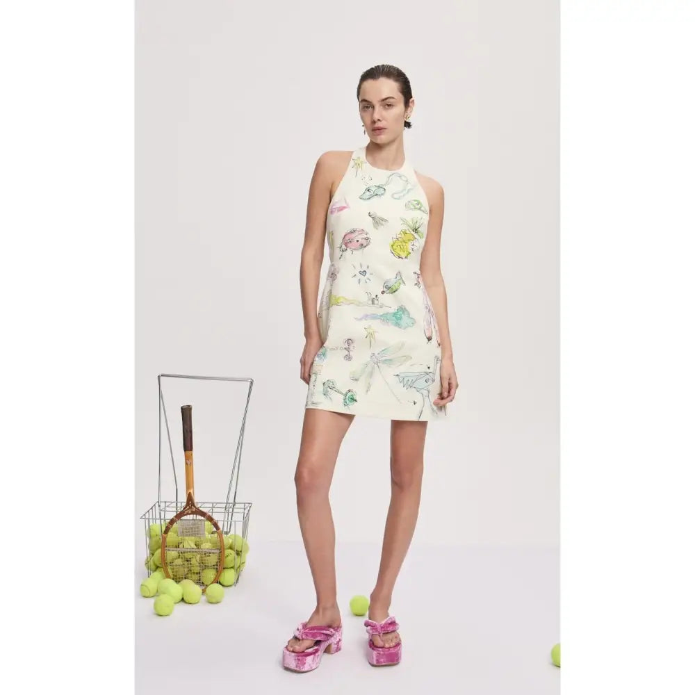 bandage halter dress Alemais + Anouk Colantoni Court organic cotton twill