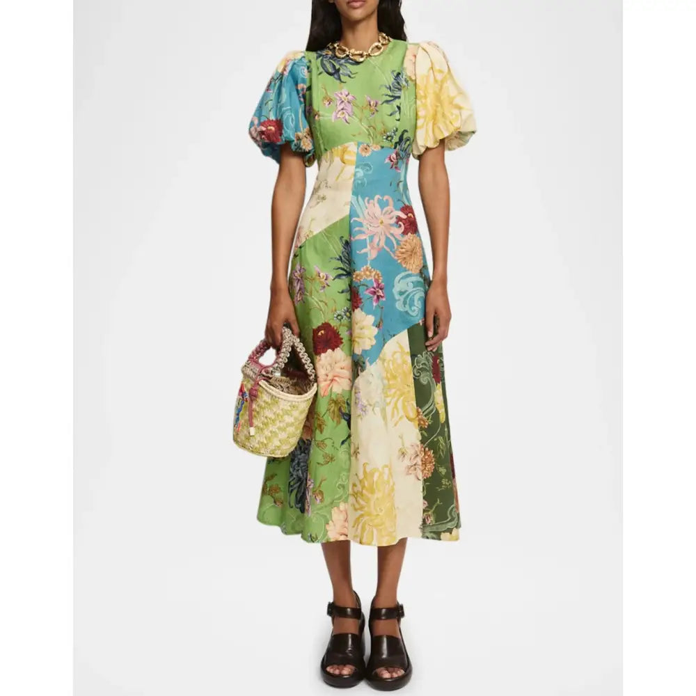 ALEMAIS Avery Spliced Midi Dress
