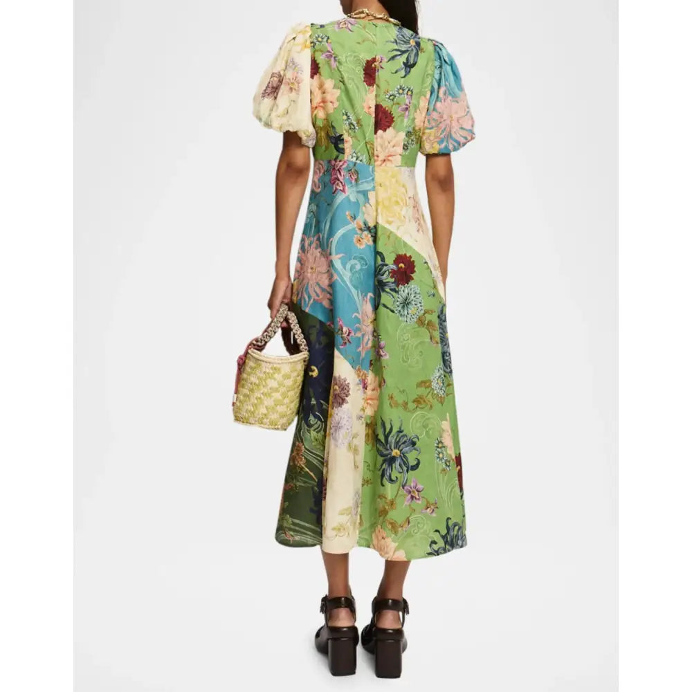 ALEMAIS Avery Spliced Midi Dress