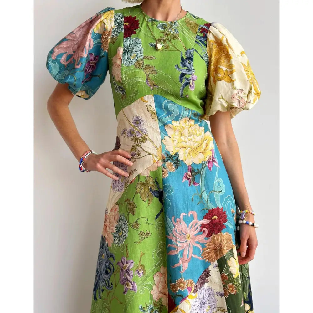 ALEMAIS Avery Spliced Midi Dress
