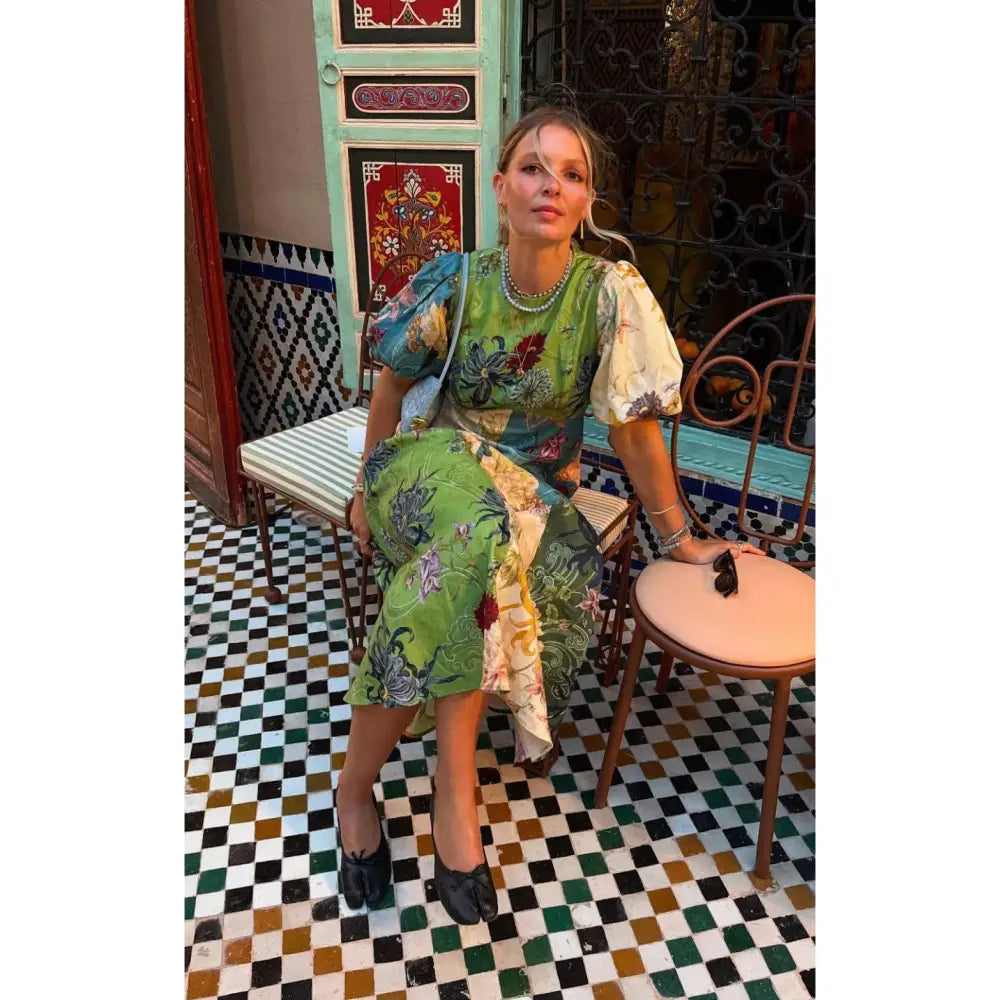 ALEMAIS Avery Spliced Midi Dress