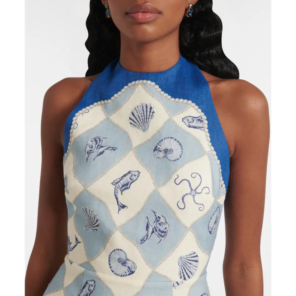 Alemais Pia printed linen minidress - Dress