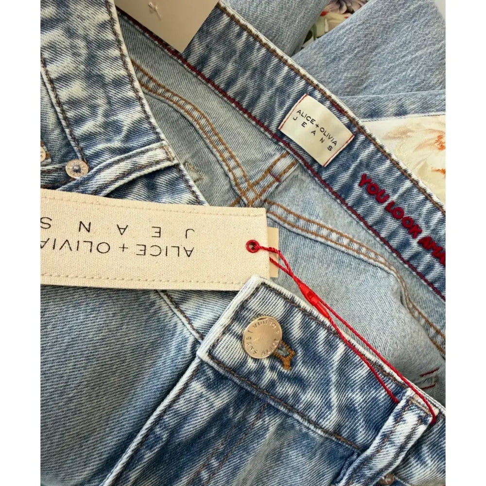 Alice + Olivia Amazing Baggy Jeans Sierra Vintage/Multi - Bottoms