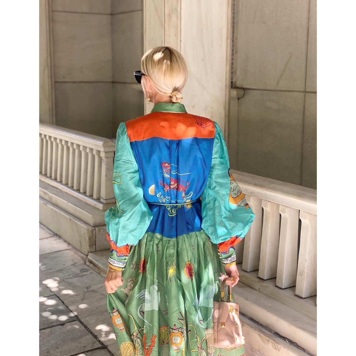 ALEMAIS surrealist summer ramie shirt dress - Dress
