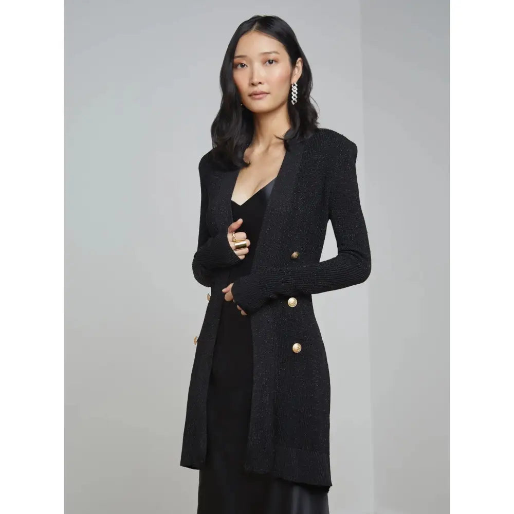 L’Agence Noe Double Breasted Cardigan Black Jacket
