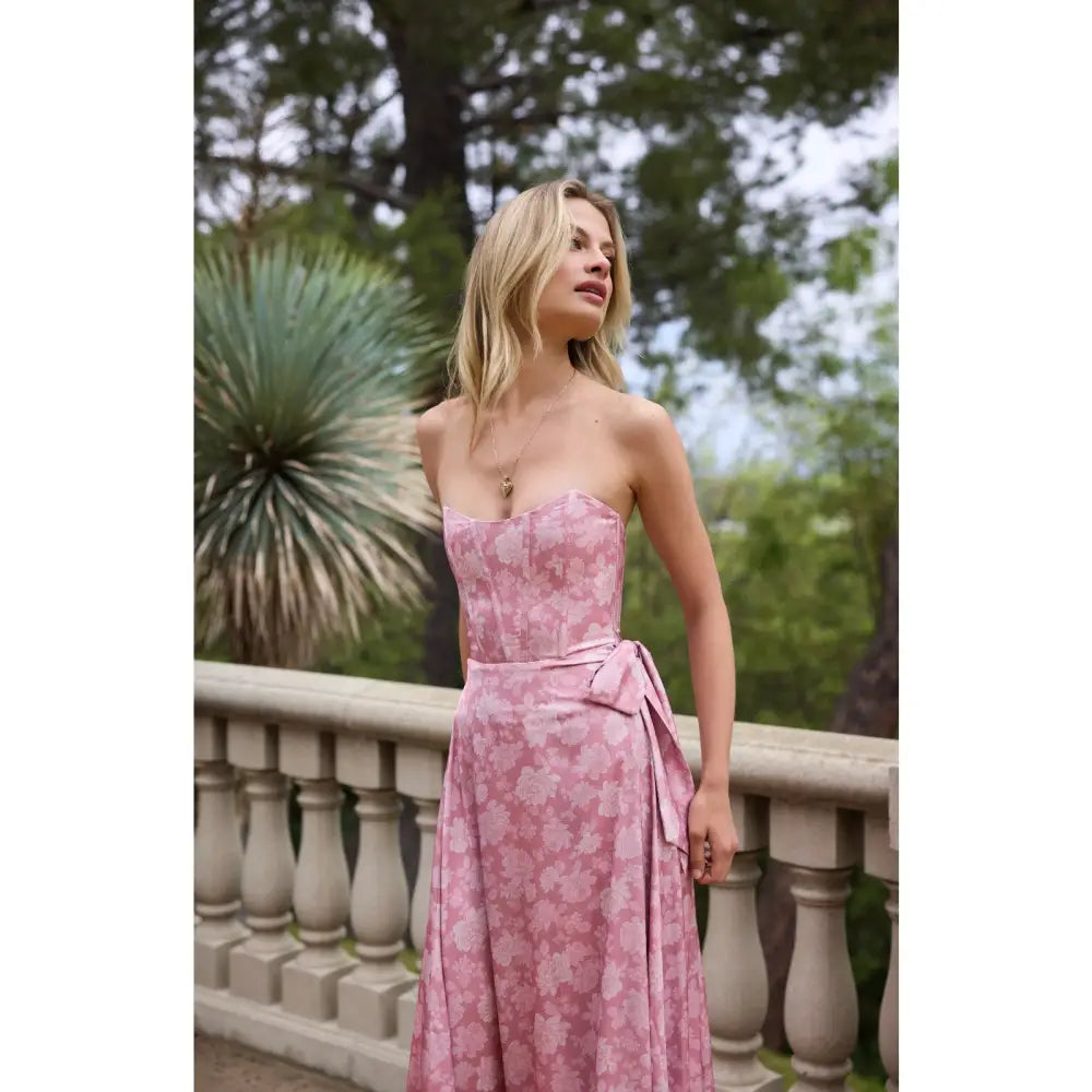 V. Chapman Cecilia Dress in Pink Peony Print New