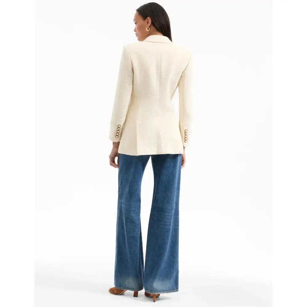 Veronica Beard Terre Cotton Dickey Jacket Off White Single Breasted Jacket Jacket