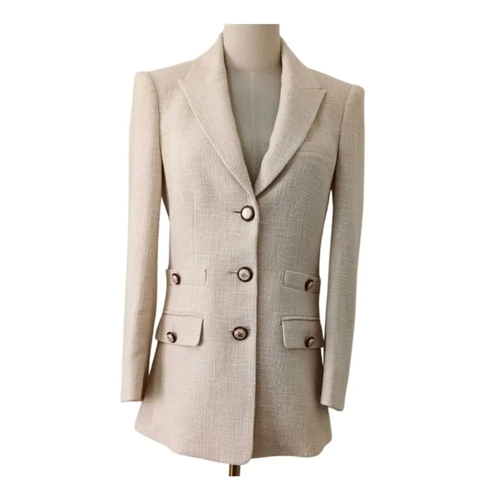 Veronica Beard Terre Cotton Dickey Jacket Off White Single Breasted Jacket Jacket