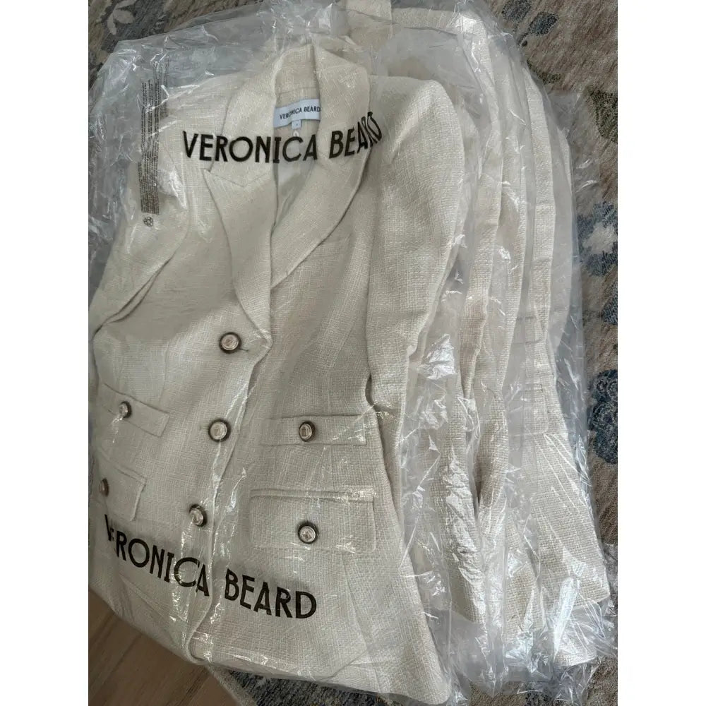 Veronica Beard Terre Cotton Dickey Jacket Off White Single Breasted Jacket Jacket