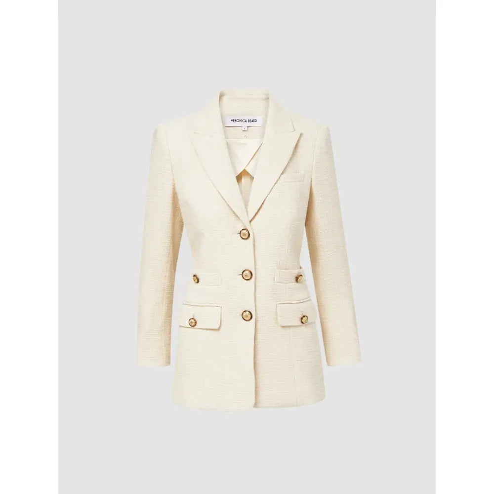 Veronica Beard Terre Cotton Dickey Jacket Off White Single Breasted Jacket Jacket