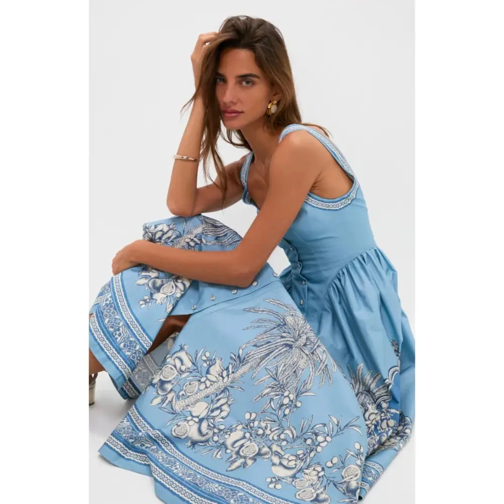 Alemais Blue Villa Romantica Midi Dress - Dress