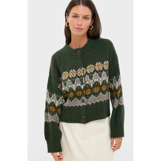 Altuzzara Dark Forest Fairisle Cammie Sweater - XS - Tops