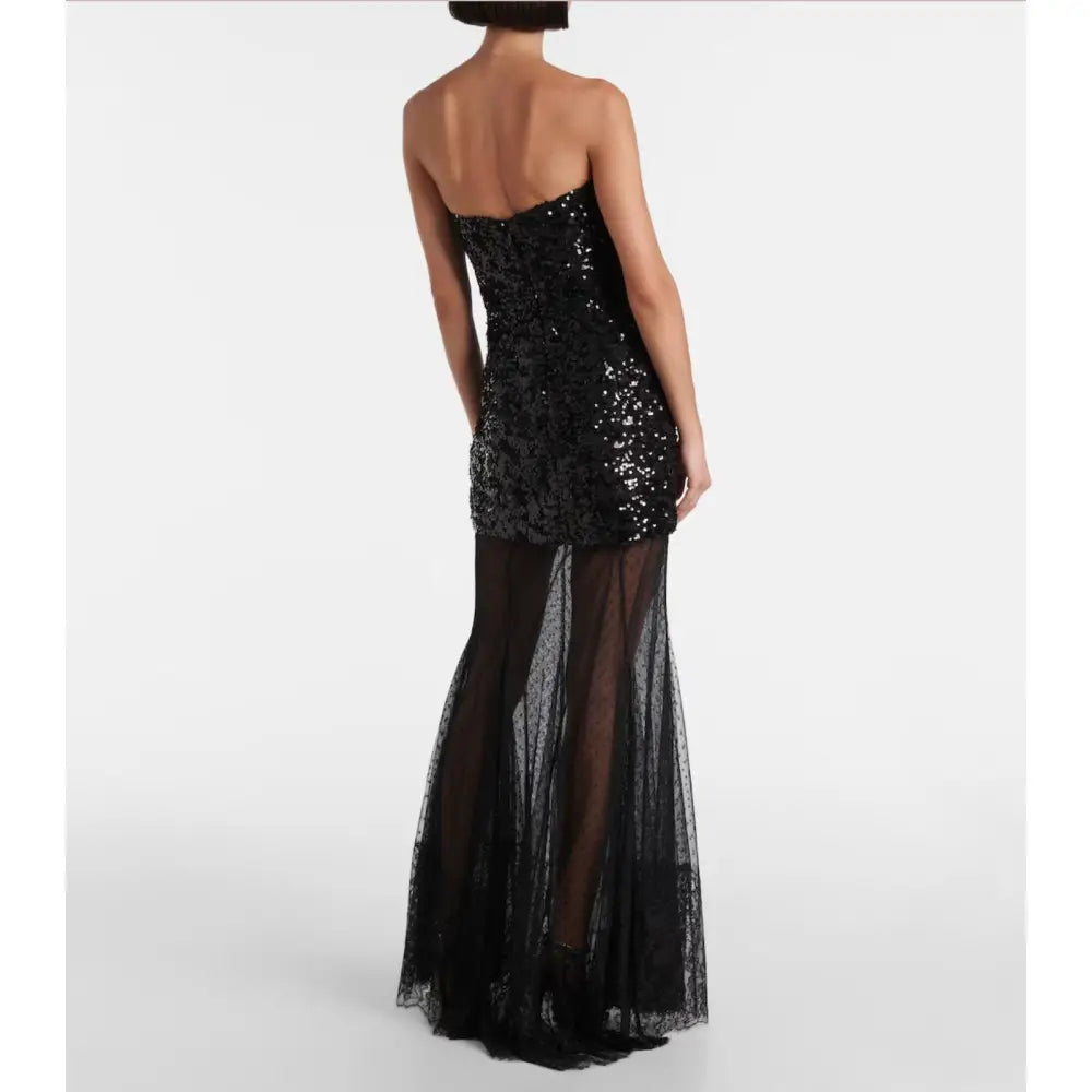 Rebecca Vallance Diana sequined mesh-trimmed gown - Dress