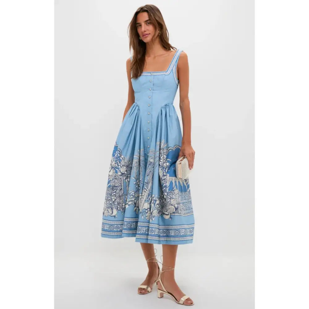 Alemais Blue Villa Romantica Midi Dress - Dress