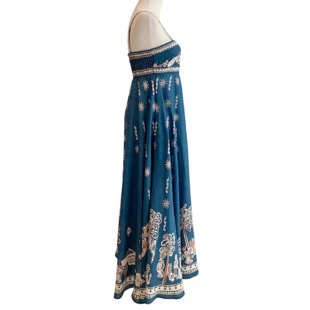 Alemais Acacia printed linen midi dress - Dress