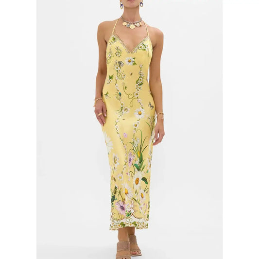 Camilla Daisy Chains Silk Slip Dress - S - Dress