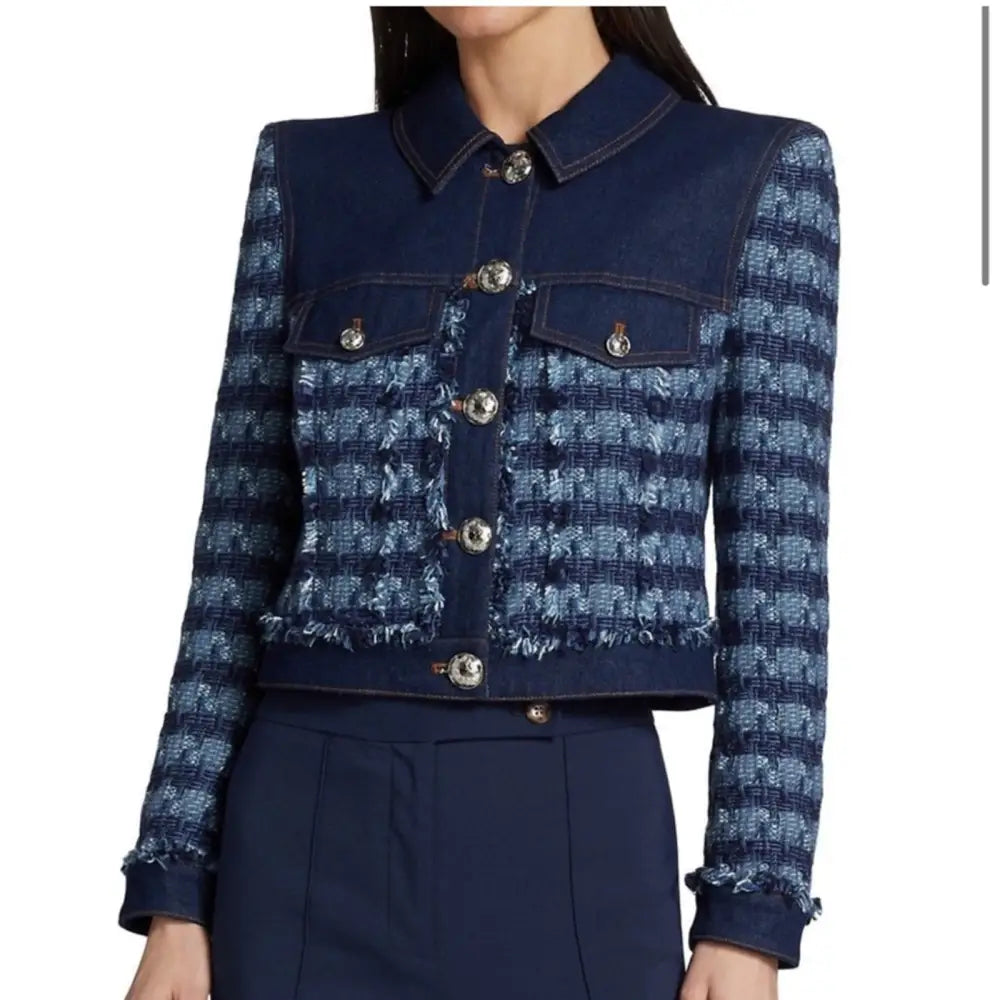 Veronica Beard Santo Jacket Tweed Denim - Jacket