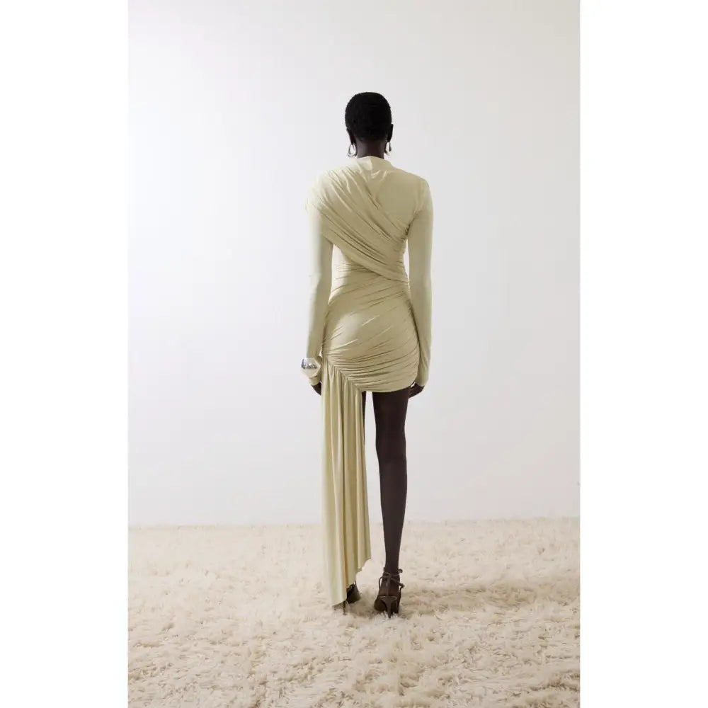 De La Vali RAVEL MINI DRESS IN IVORY SPANDEX JERSEY - Dress