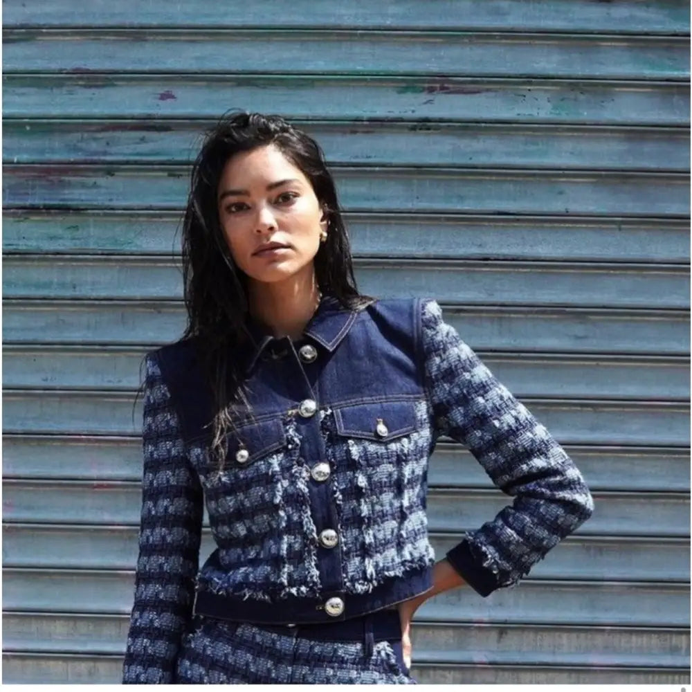 Veronica Beard Santo Jacket Tweed Denim - Jacket