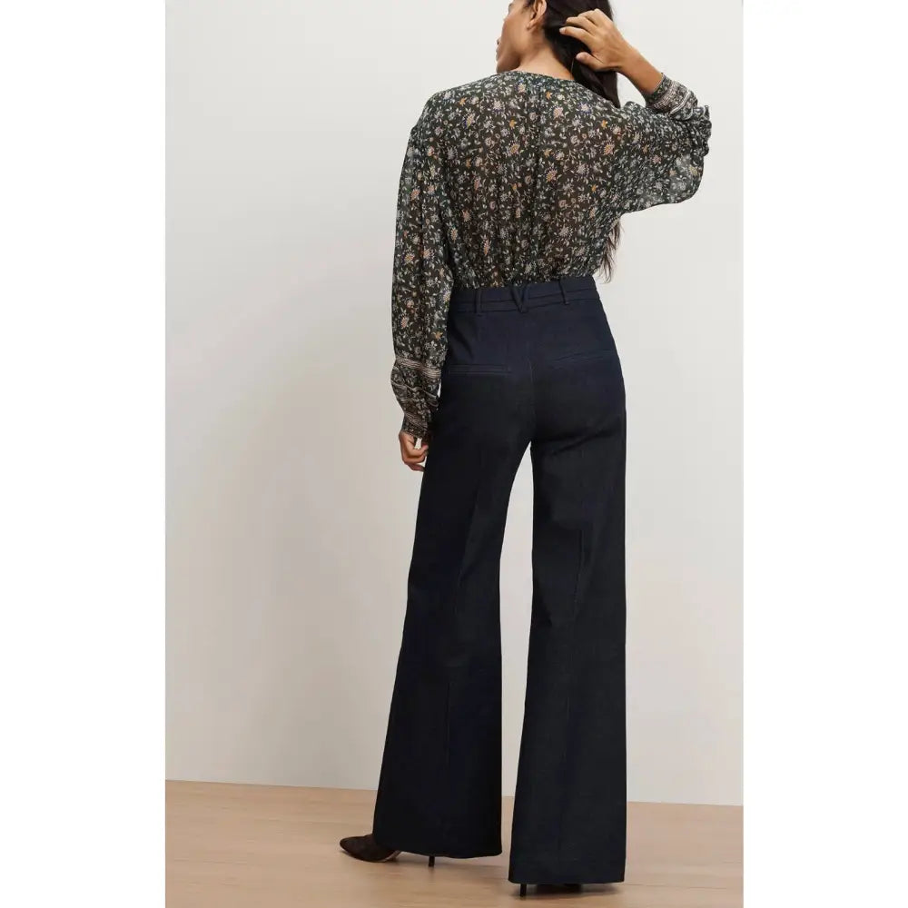 Veronica Beard Crue Wide-Leg Denim Pant