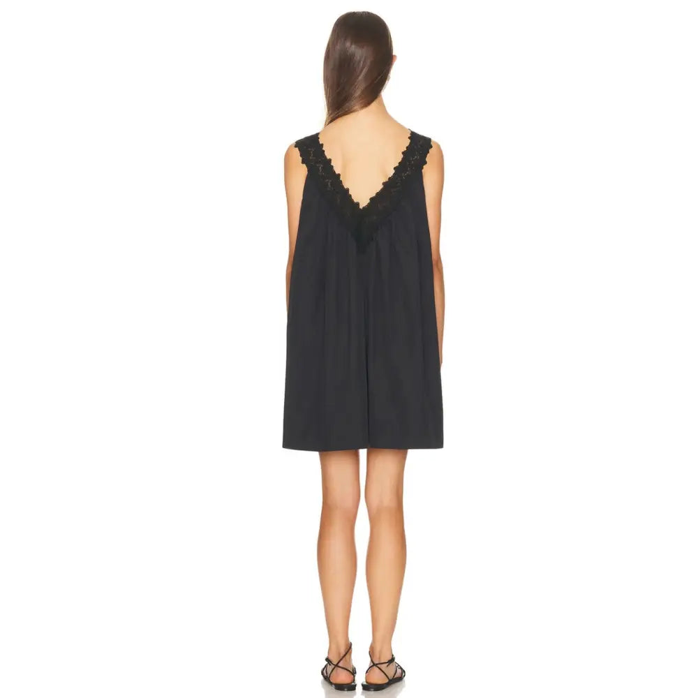 Helsa Mini Dress With Lace in Tech Poplin - Dress
