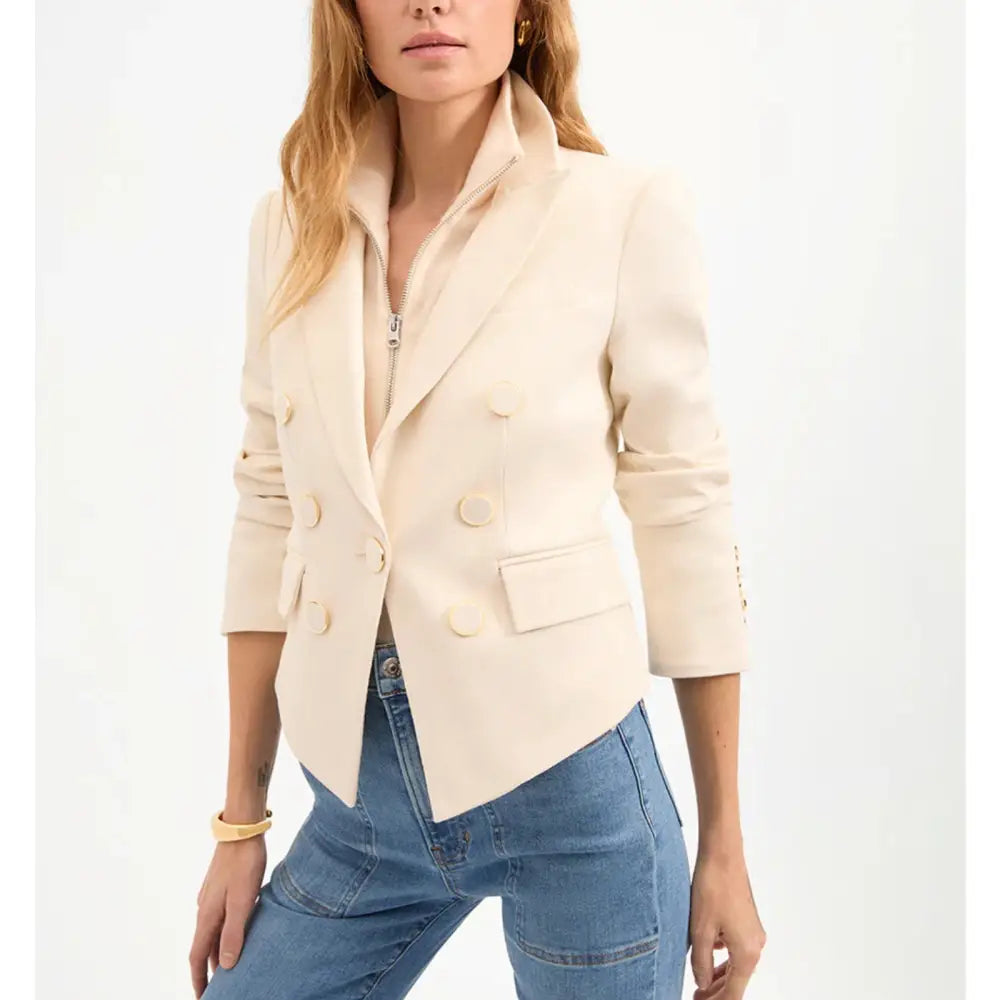 Veronica Beard Diego Dickey Jacket Ecru - Jacket