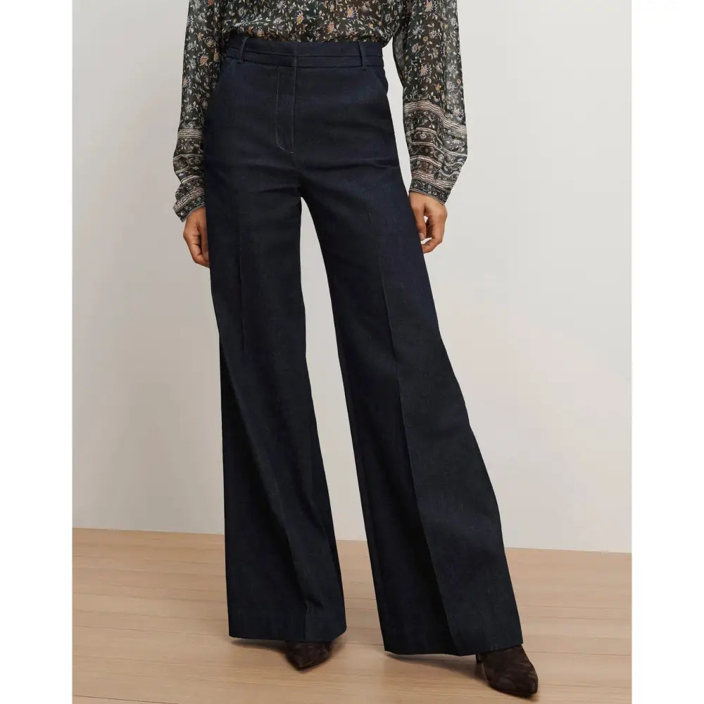 Veronica Beard Crue Wide-Leg Denim Pant