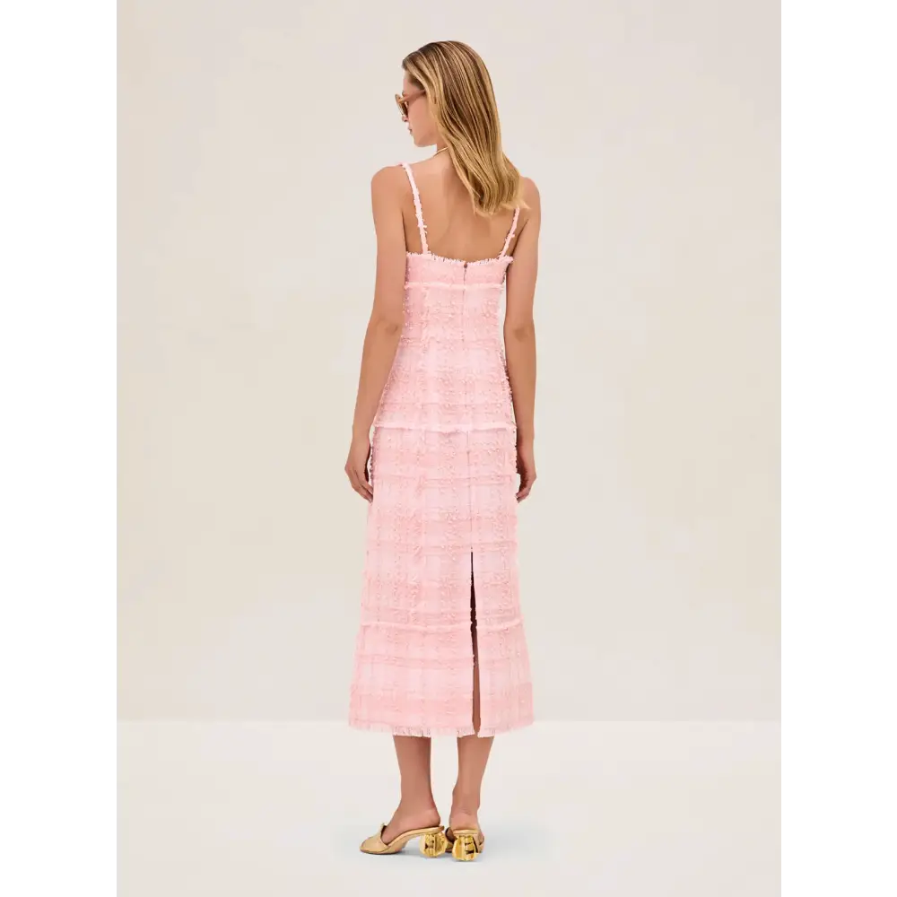 Alexis Vicci Pink Tweed Midi Dress - Dress