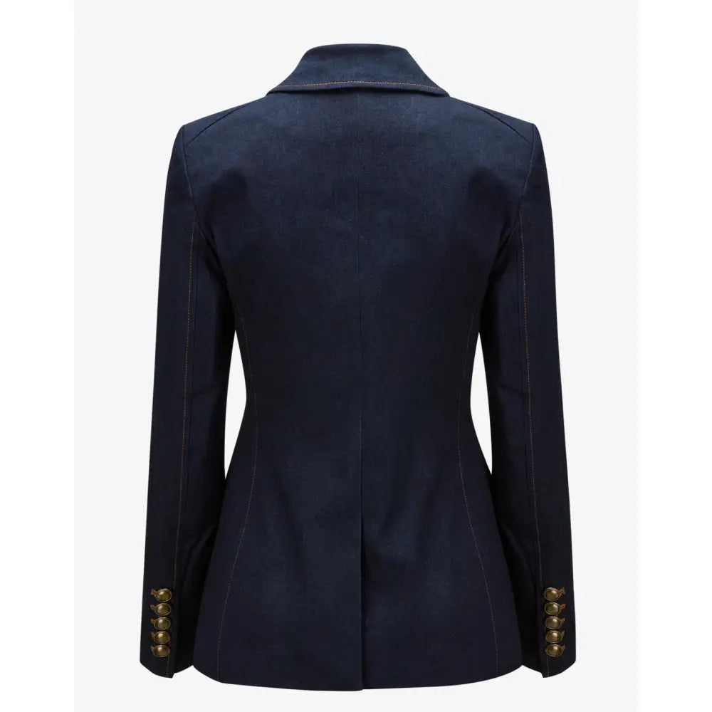 Veronica Beard Claude Dickey Jacket Denim Double-Breasted Blazer
