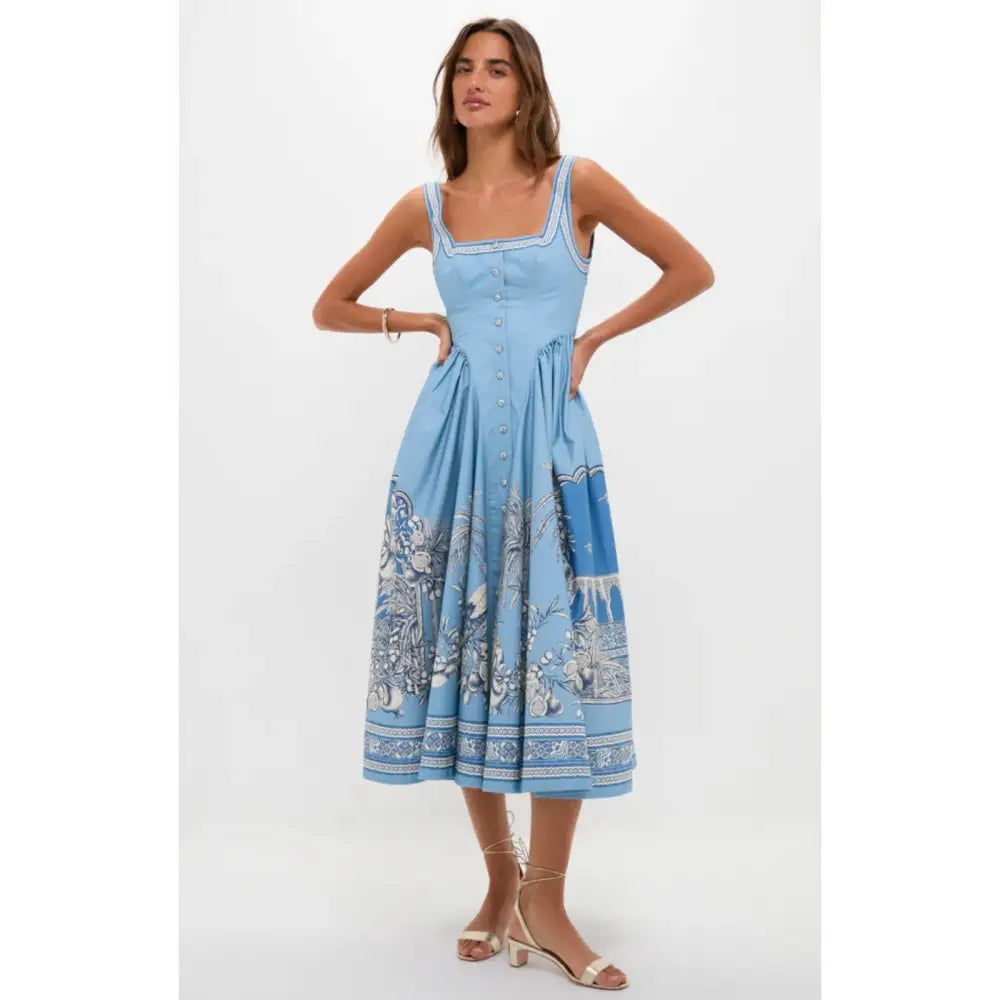 Alemais Blue Villa Romantica Midi Dress - Dress